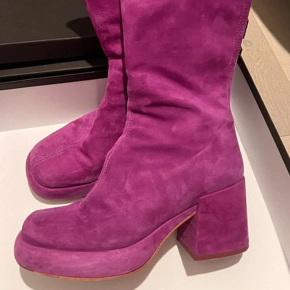E8 by Miista Chic Purple Suede Platform Ankle Boots Size 40 - Picture 4 of 6